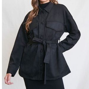Brand new never worn Faux Suede Tie-Waist Jacket